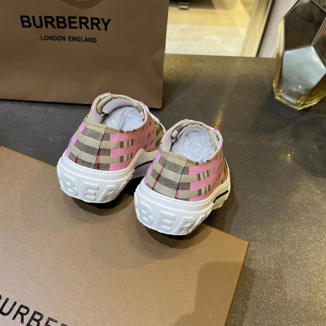 Burberry Check Cotton Sneakers - DesignerGu