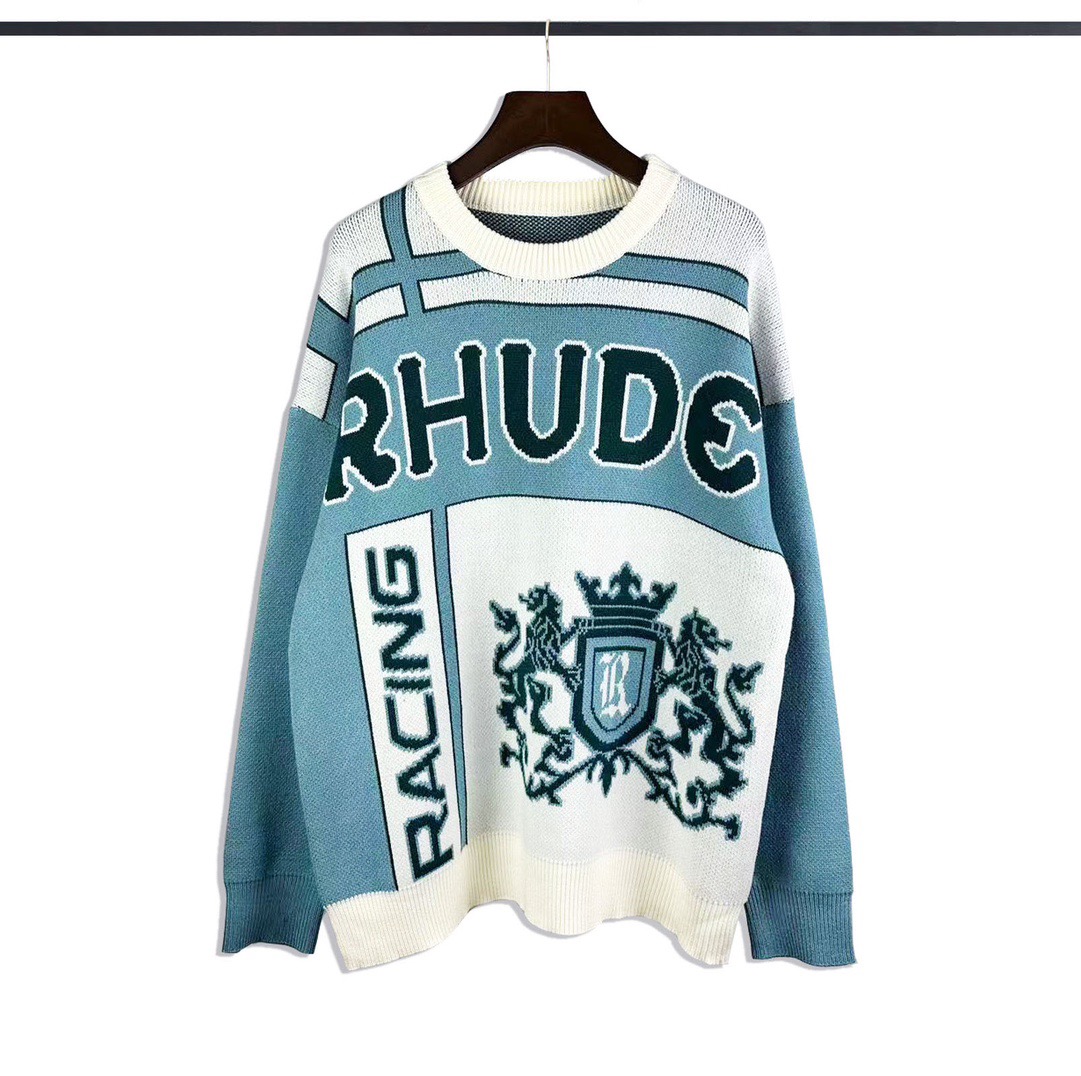 Rhude Palm Knit Crewneck - DesignerGu