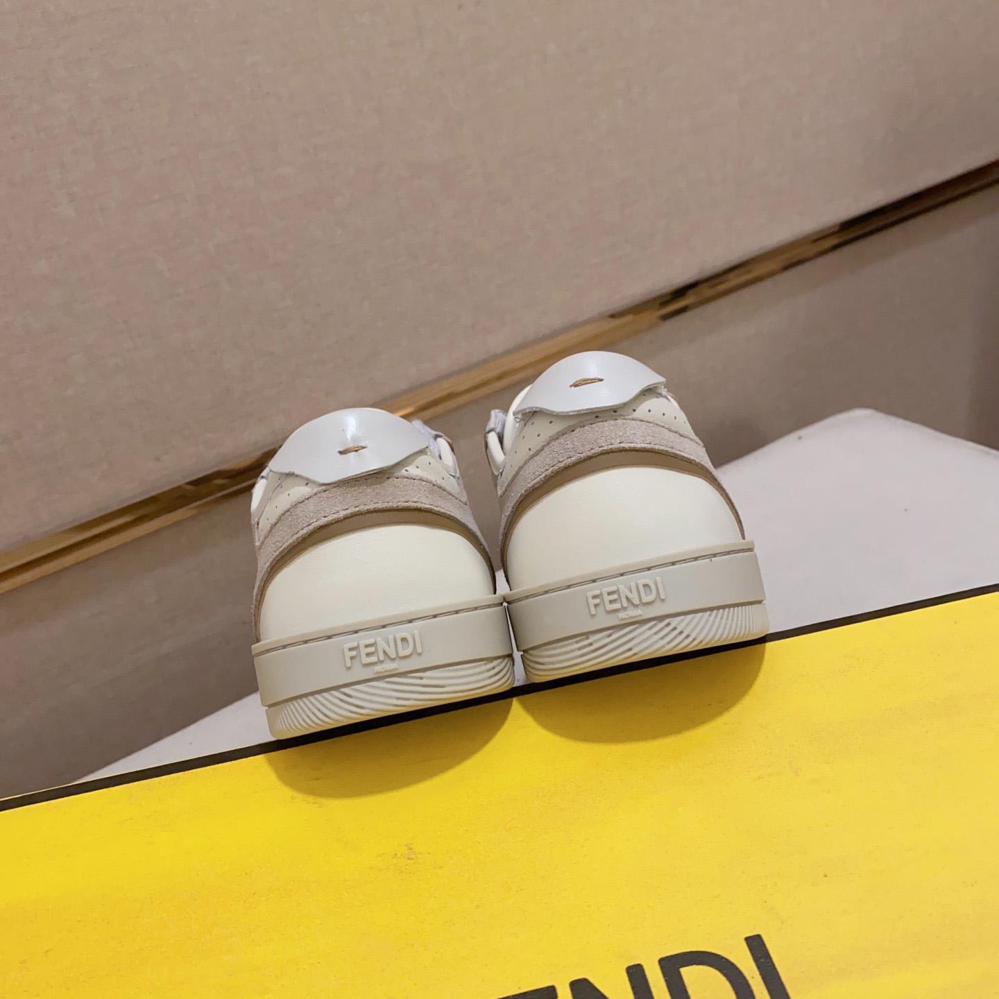 Fendi Step Beige Leather Low-tops Sneakers - DesignerGu