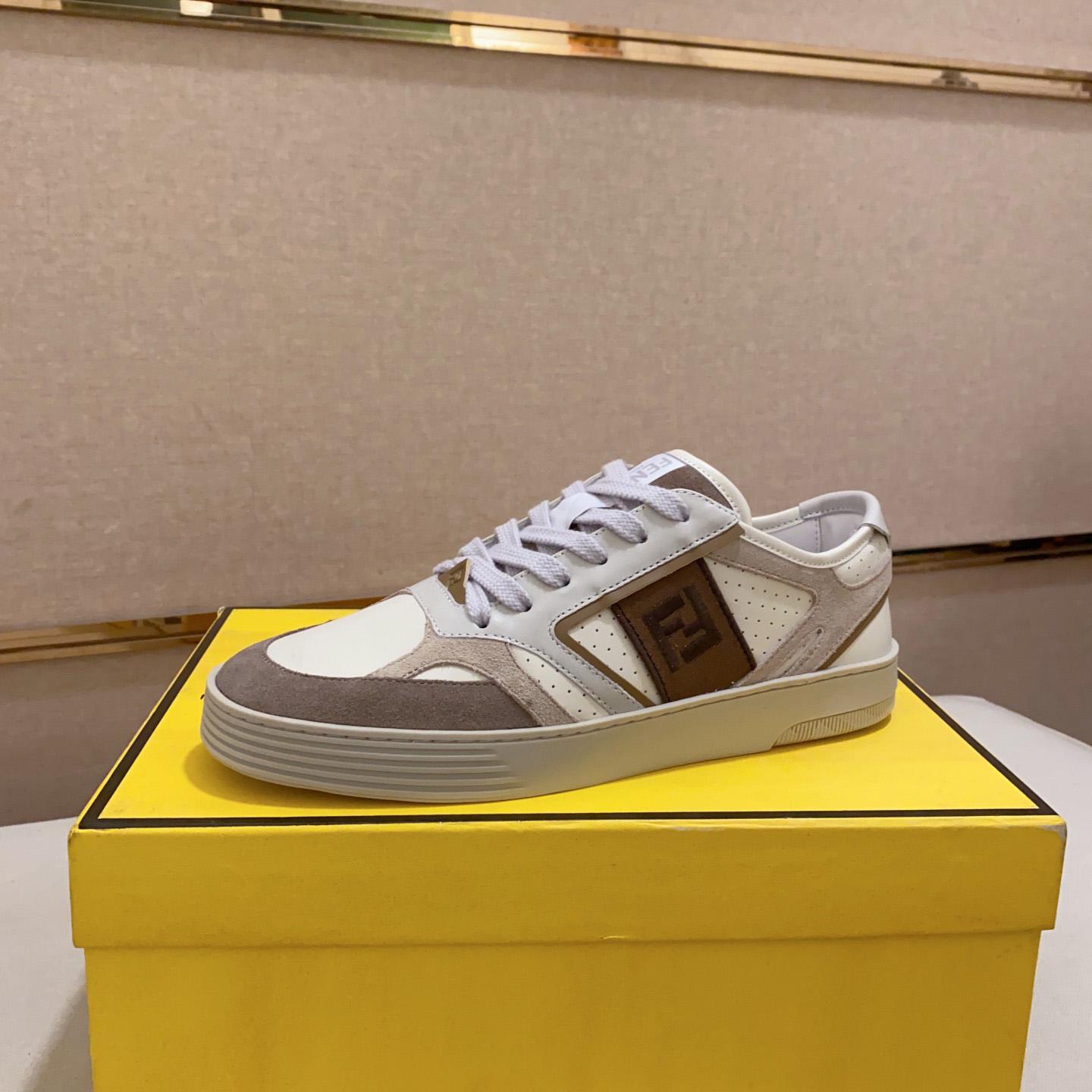 Fendi Step Beige Leather Low-tops Sneakers - DesignerGu