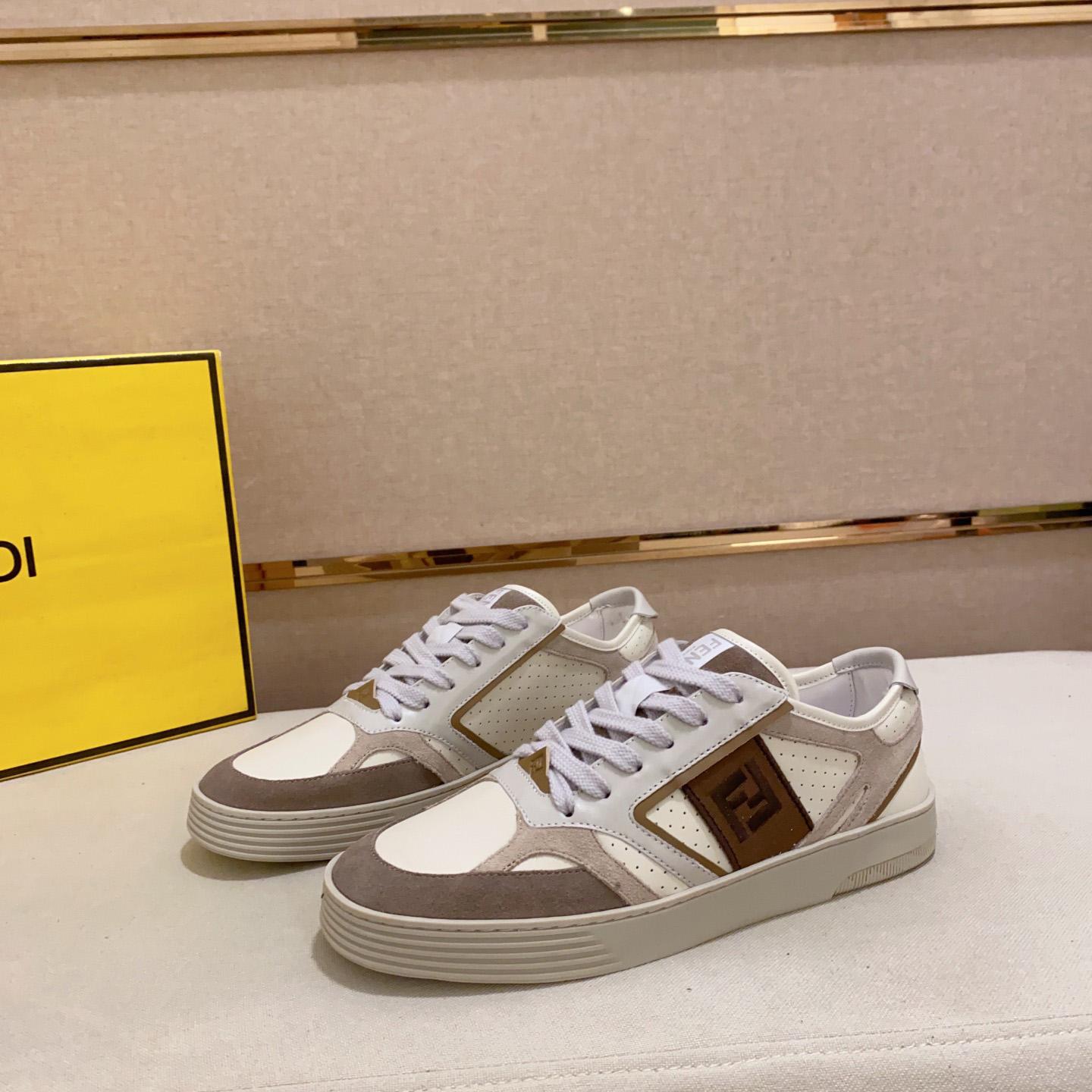 Fendi Step Beige Leather Low-tops Sneakers - DesignerGu