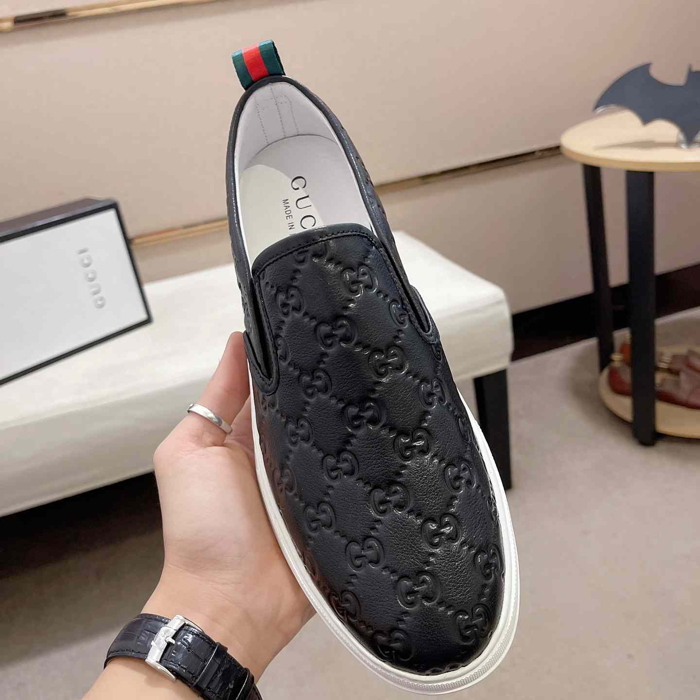 Gucci Signature Slip-on Sneakers - DesignerGu