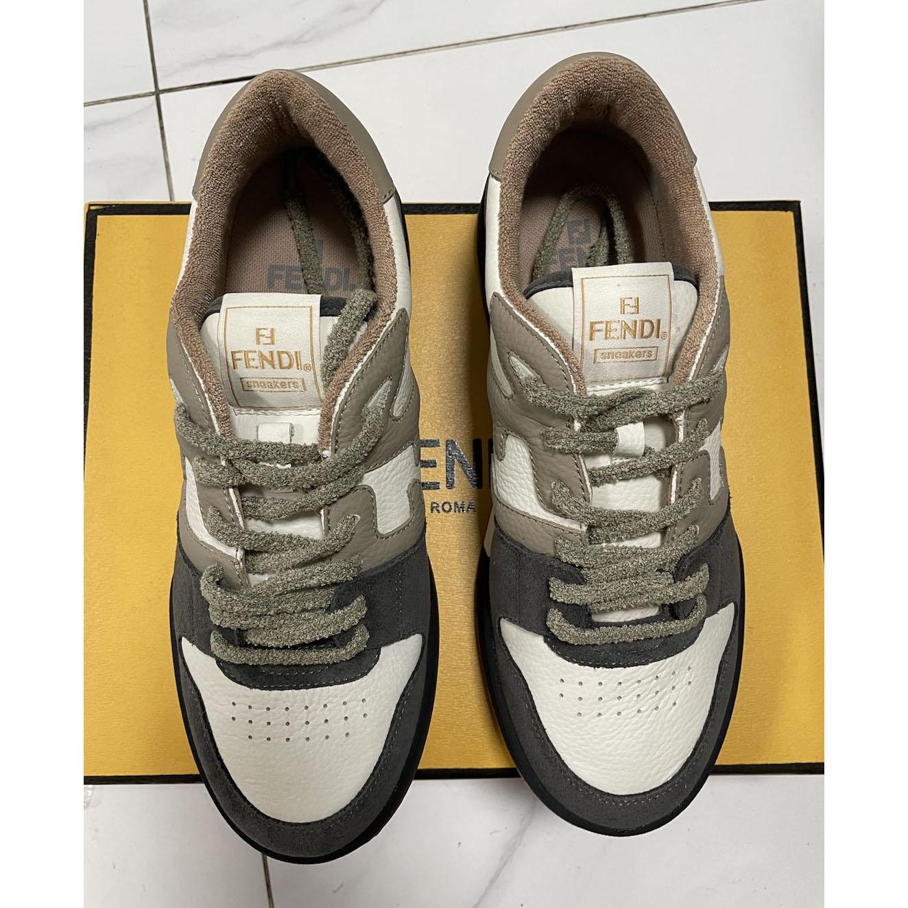 Fendi Match Gray Suede Low-tops Sneakers - DesignerGu