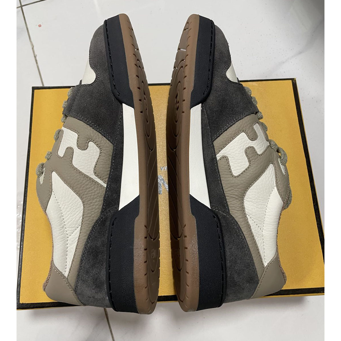 Fendi Match Gray Suede Low-tops Sneakers - DesignerGu