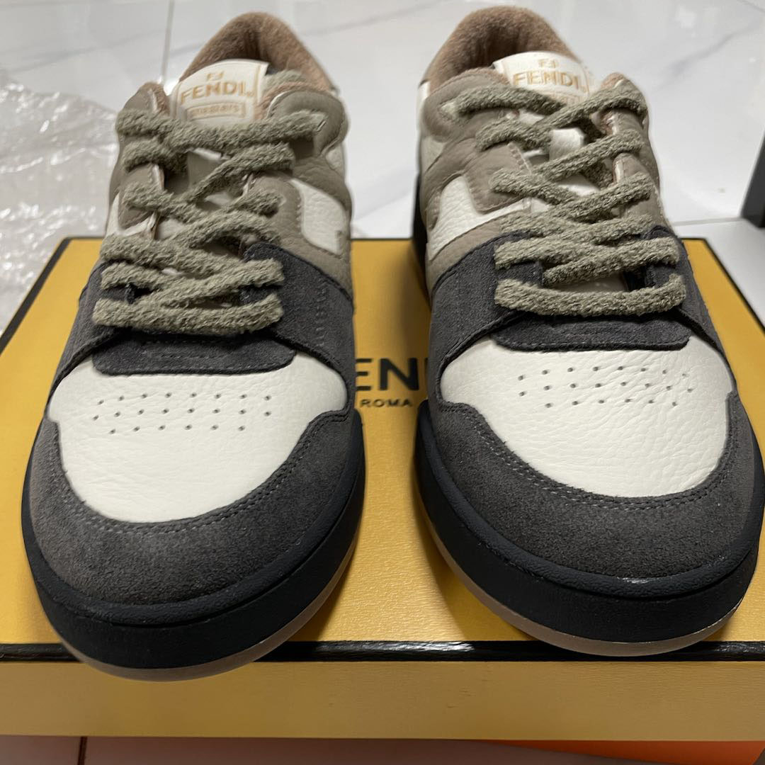 Fendi Match Gray Suede Low-tops Sneakers - DesignerGu