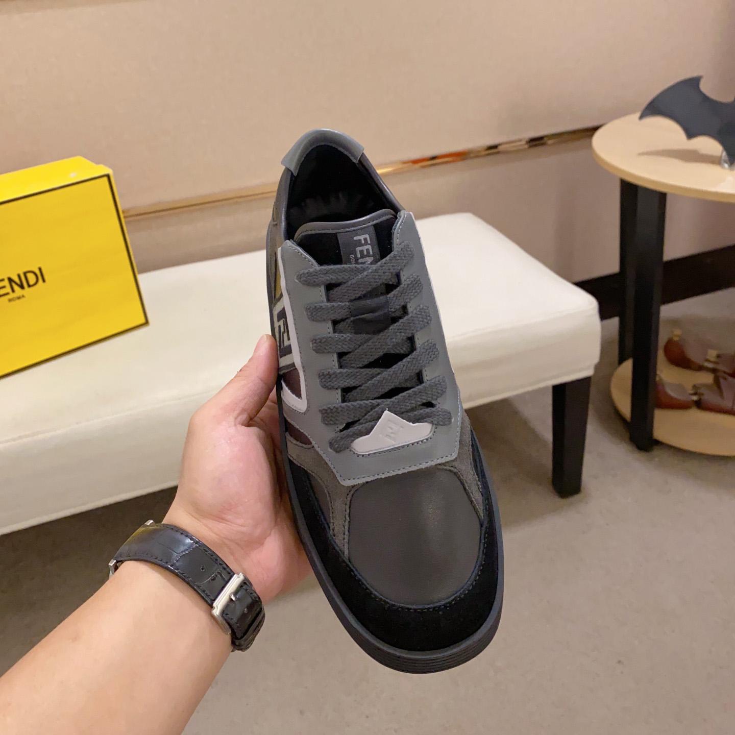 Fendi Step Black Leather Low-tops Sneakers - DesignerGu