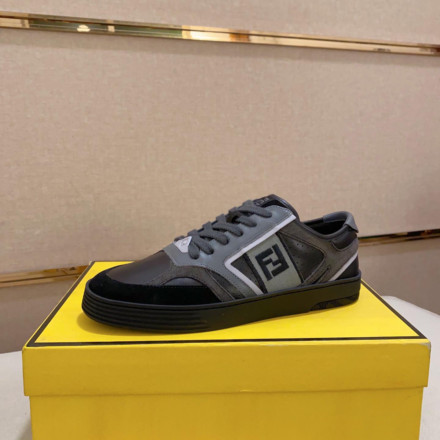 Fendi Step Black Leather Low-tops Sneakers - DesignerGu