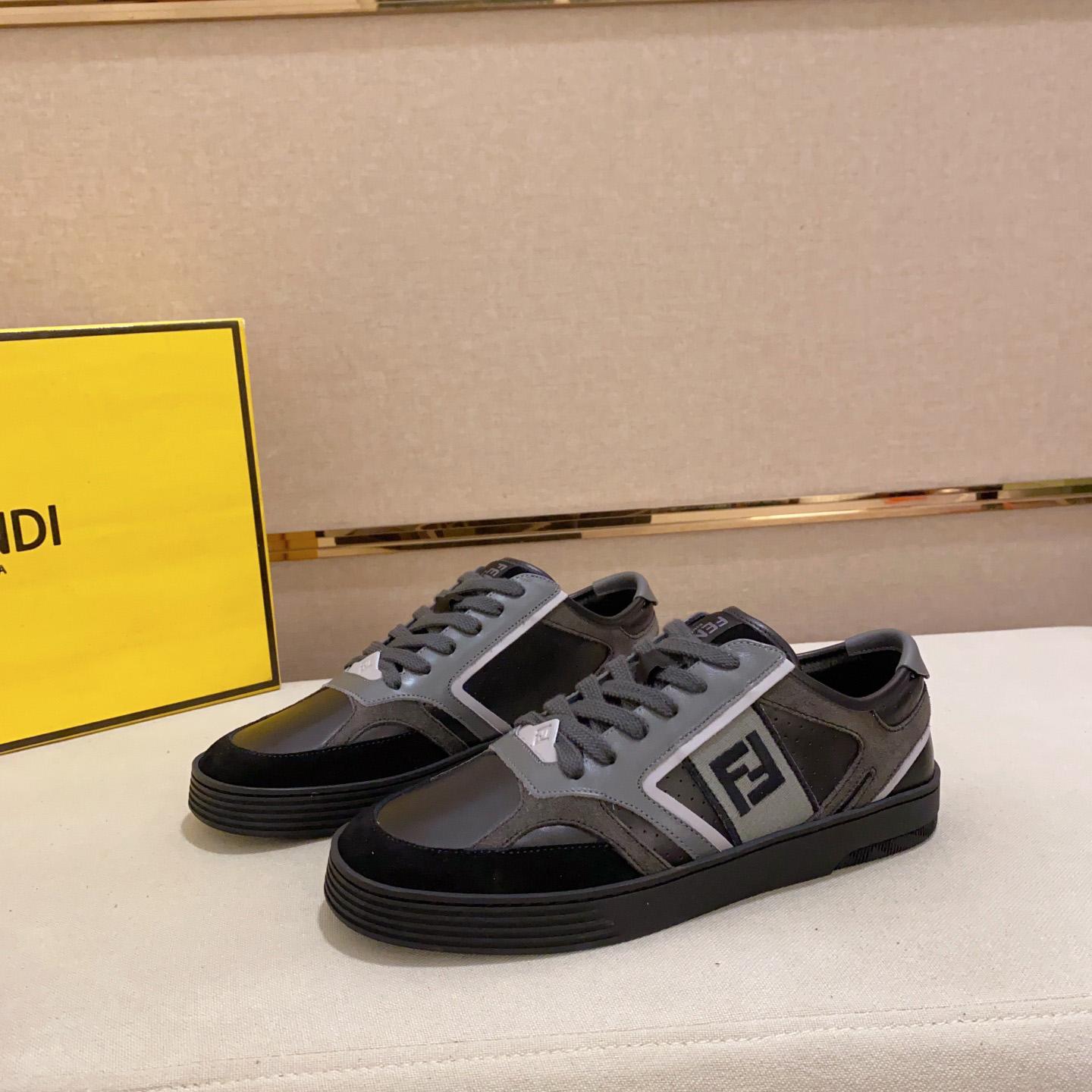 Fendi Step Black Leather Low-tops Sneakers - DesignerGu
