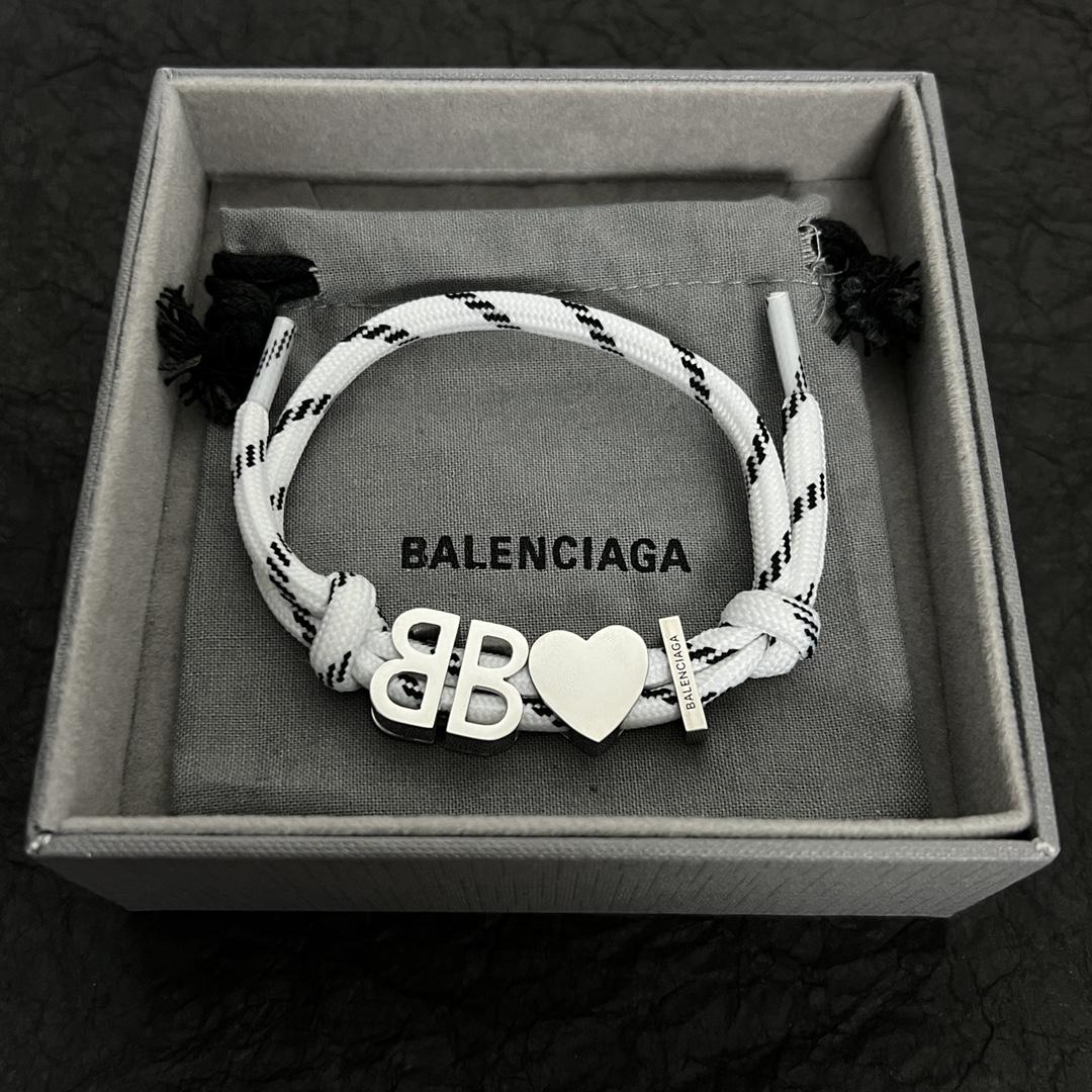 Balenciaga I <3 BB Bracelet In White - DesignerGu