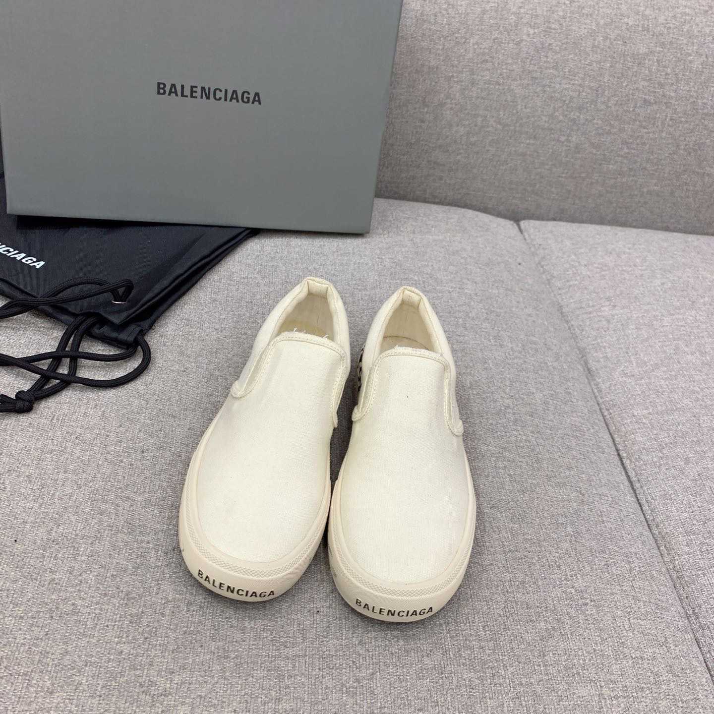 Balenciaga Paris Slip On Graffiti Sneaker In White  - DesignerGu