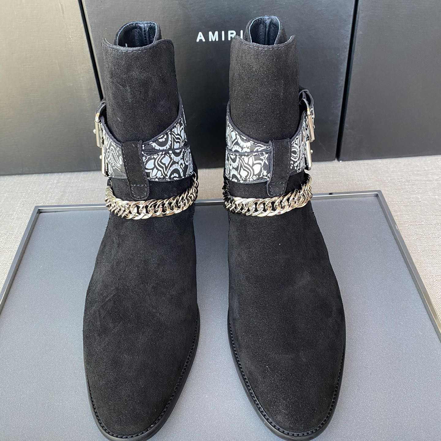 Amiri Buckle-detail 40mm Suede Boots - DesignerGu