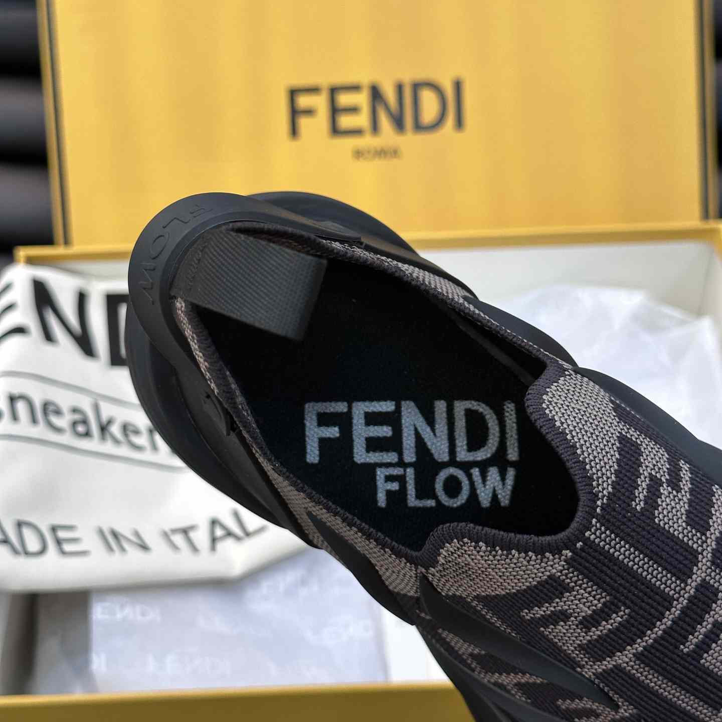 Fendi Flow Brown Mesh Running Sneakers - DesignerGu