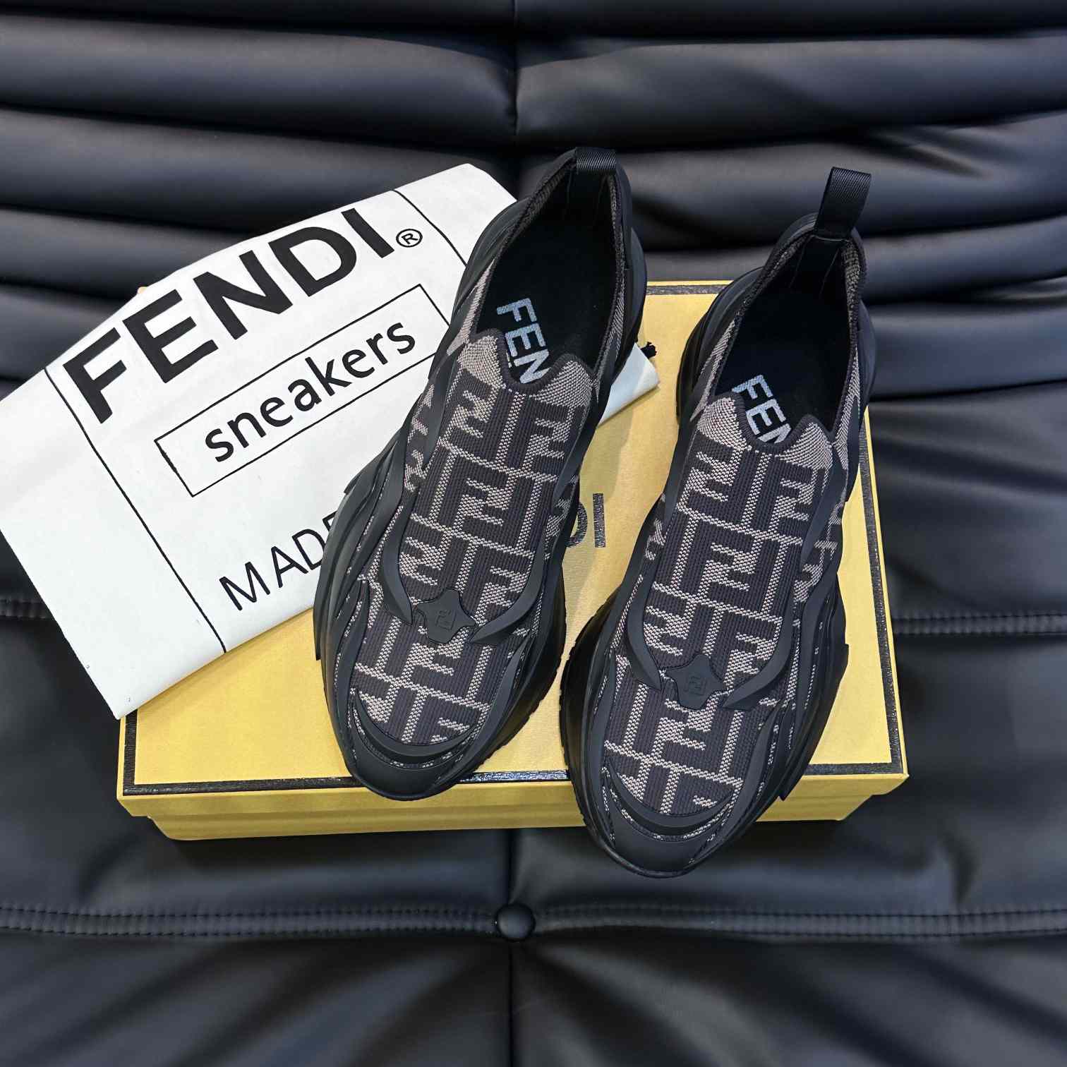 Fendi Flow Brown Mesh Running Sneakers - DesignerGu