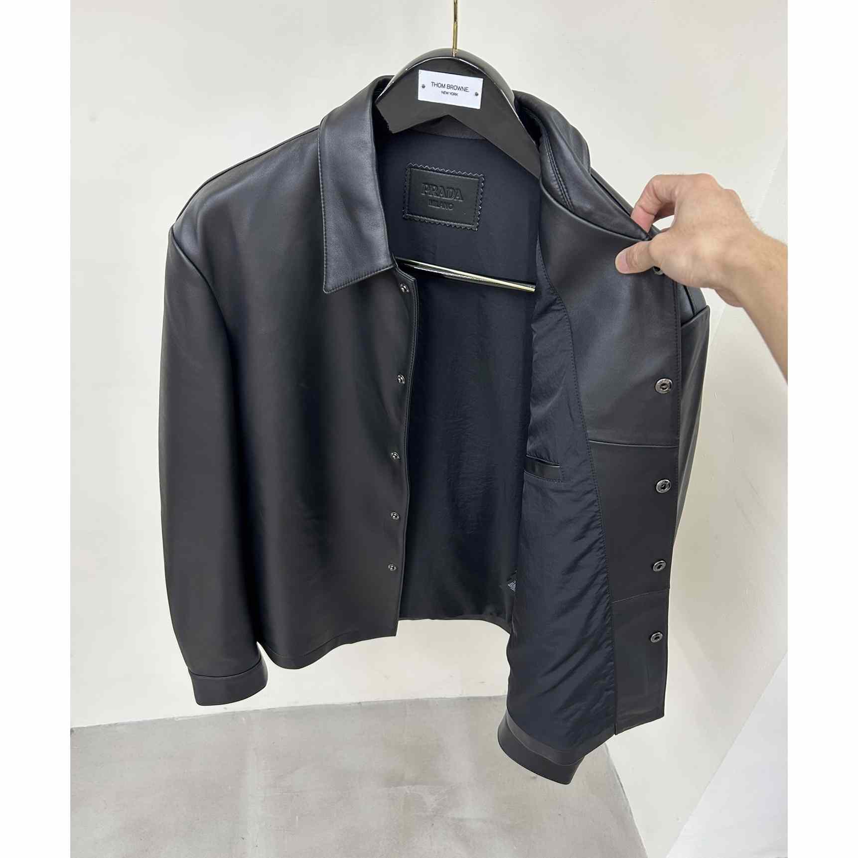 Prada Nappa Leather Shirt - DesignerGu