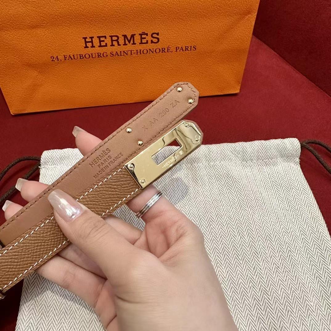 Hermes Authenticated Kelly Belt Leather - DesignerGu