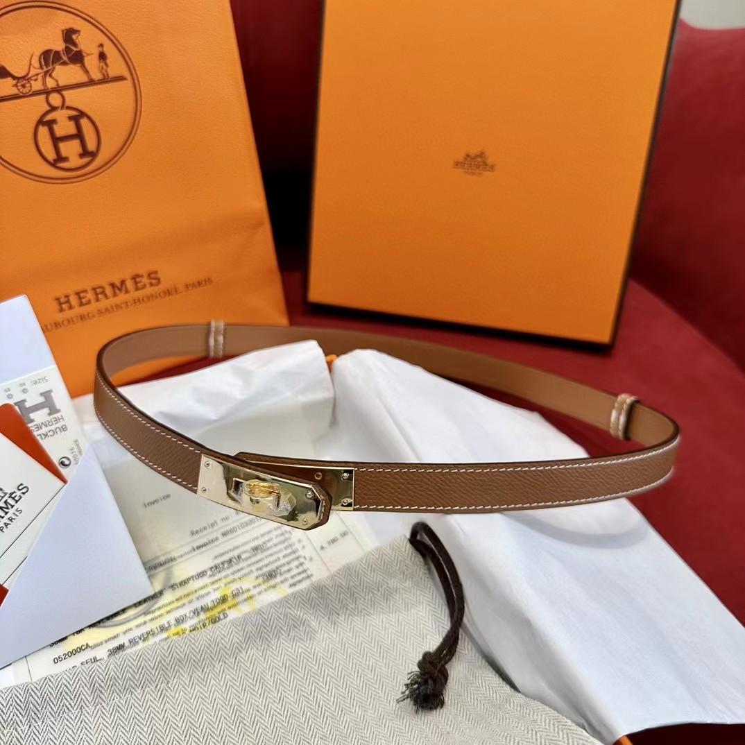 Hermes Authenticated Kelly Belt Leather - DesignerGu