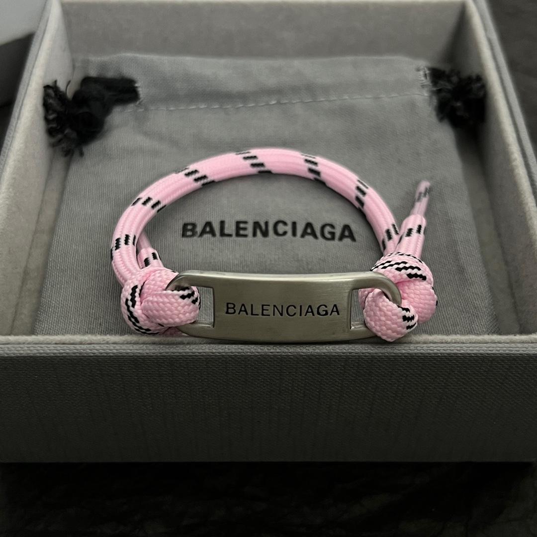 Balenciaga Plate Bracelet in Fluo Pink - DesignerGu