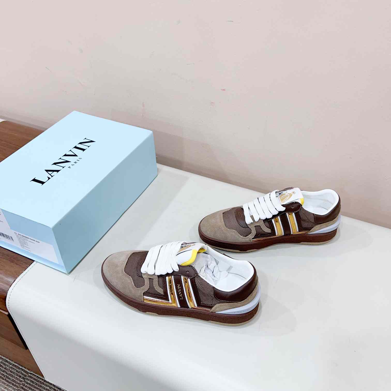 Lanvin Leather Low-top Clay Sneakers - DesignerGu