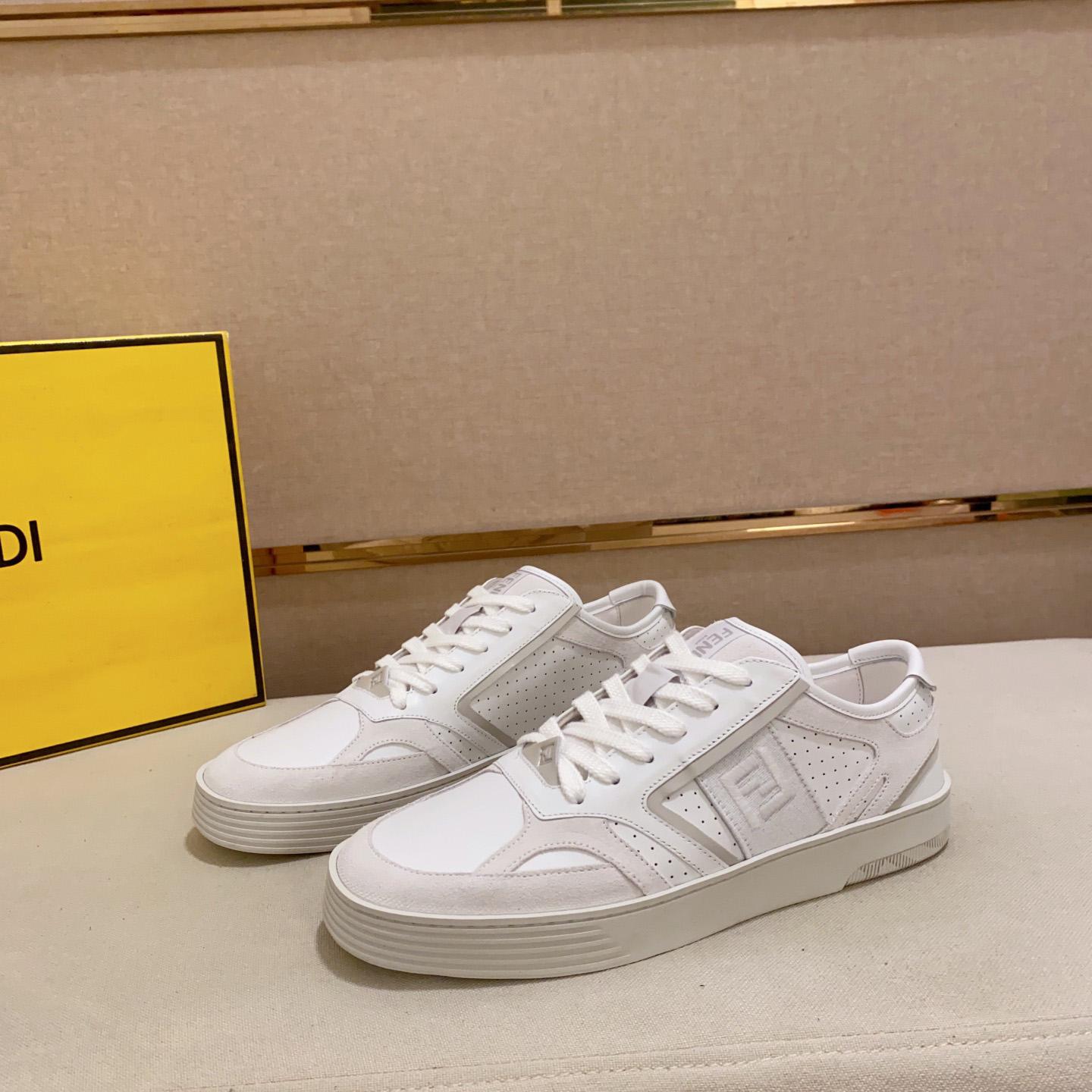 Fendi Step White Leather Low-tops Sneakers - DesignerGu