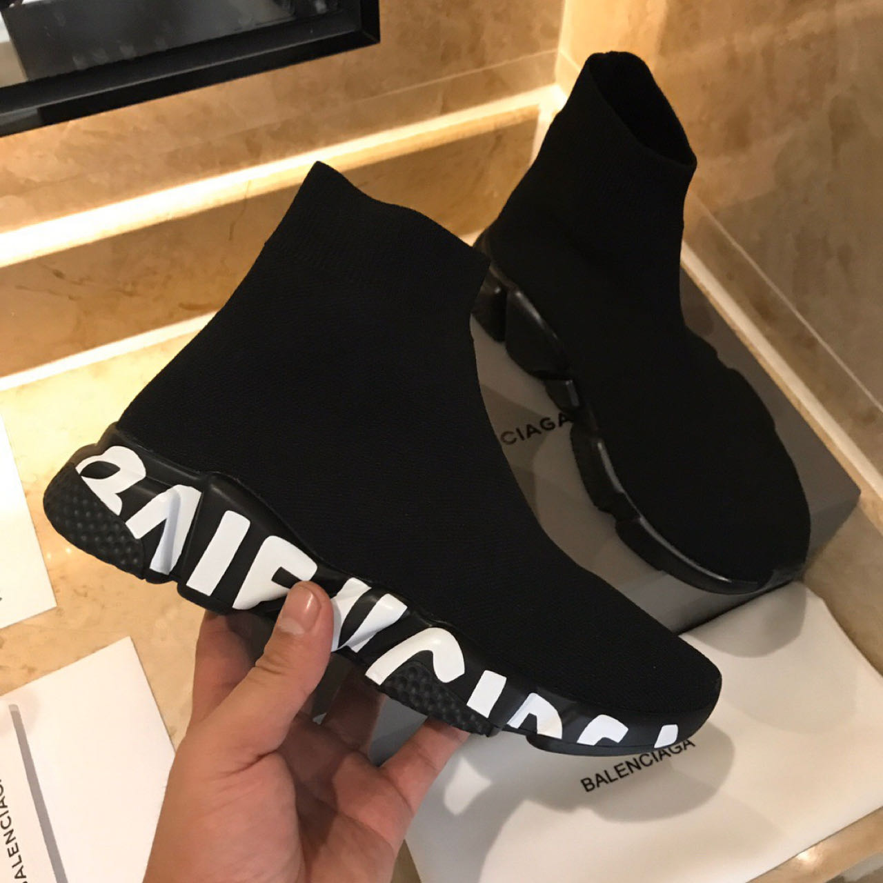 Balenciaga Speed Sneaker In Black  - DesignerGu
