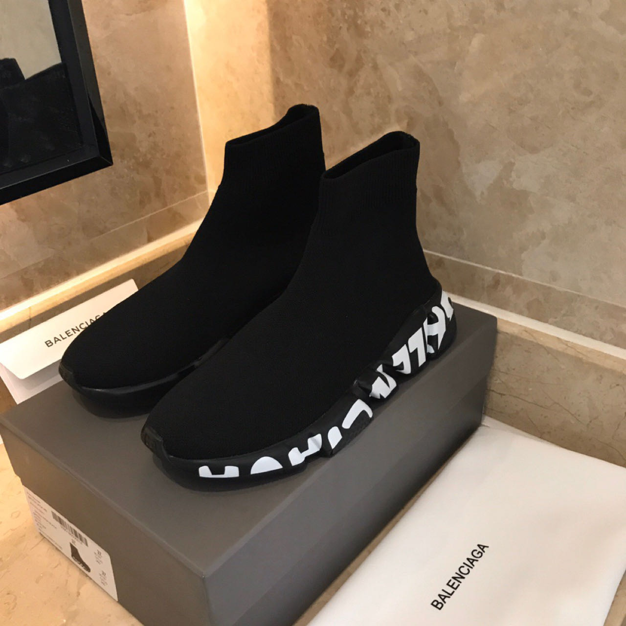 Balenciaga Speed Sneaker In Black  - DesignerGu