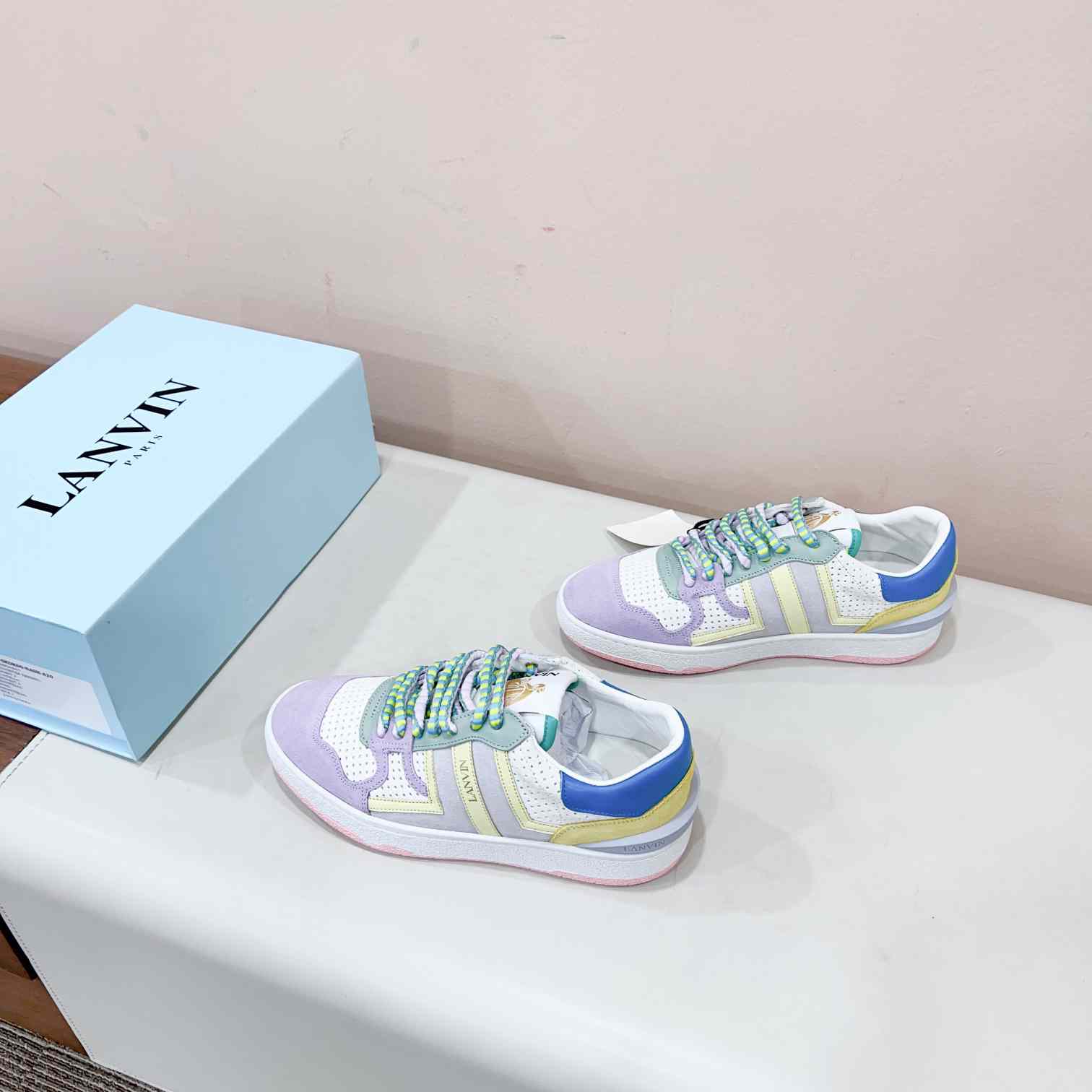 Lanvin Clay Colour-block Sneakers - DesignerGu