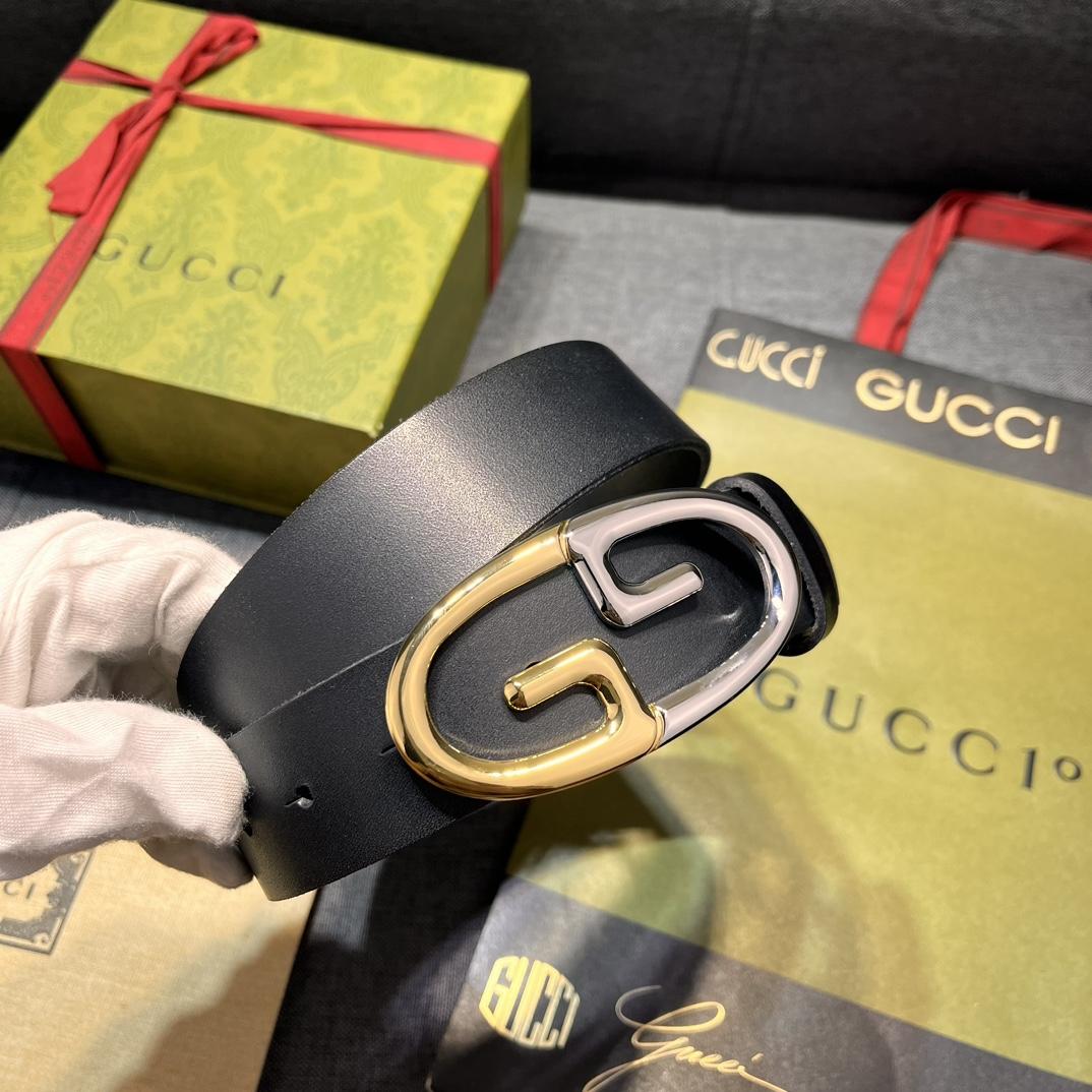 Gucci Belt With Two-toned Metal Buckle - DesignerGu