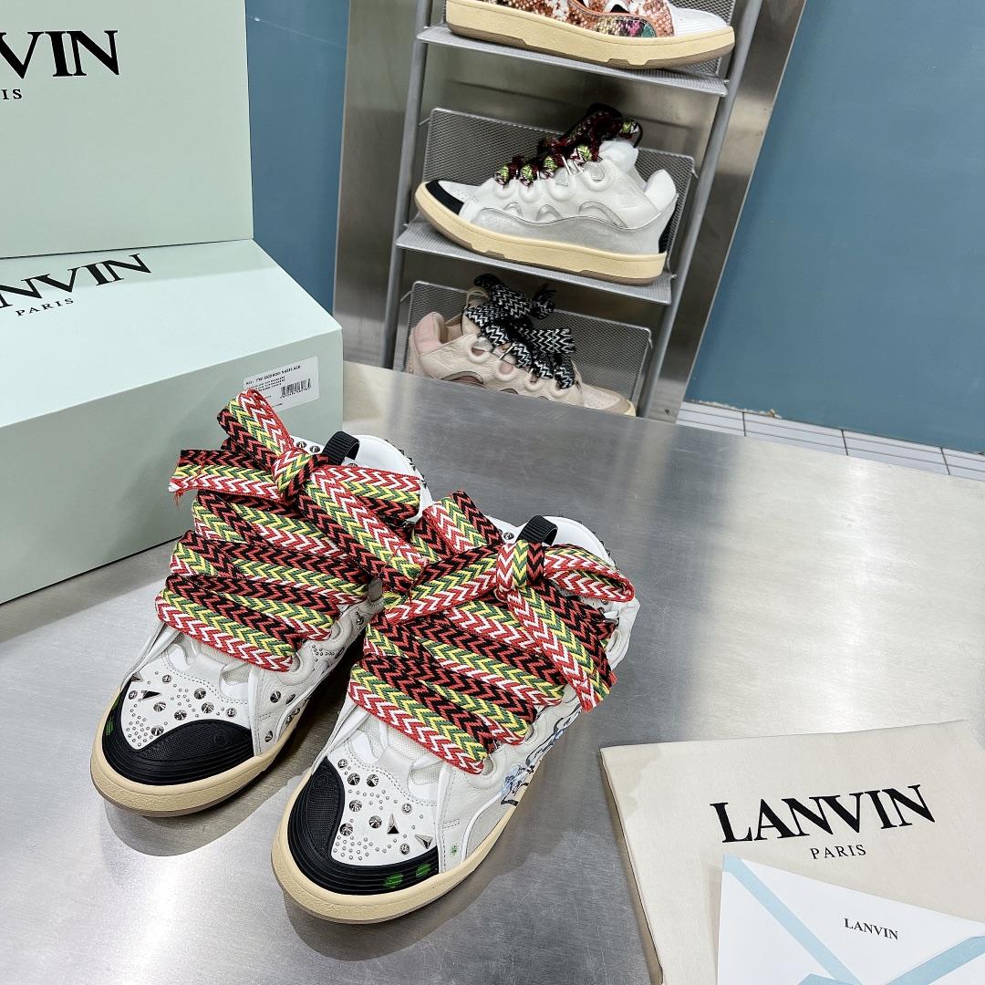 Lanvin Curb Lace Up Sneakers - DesignerGu