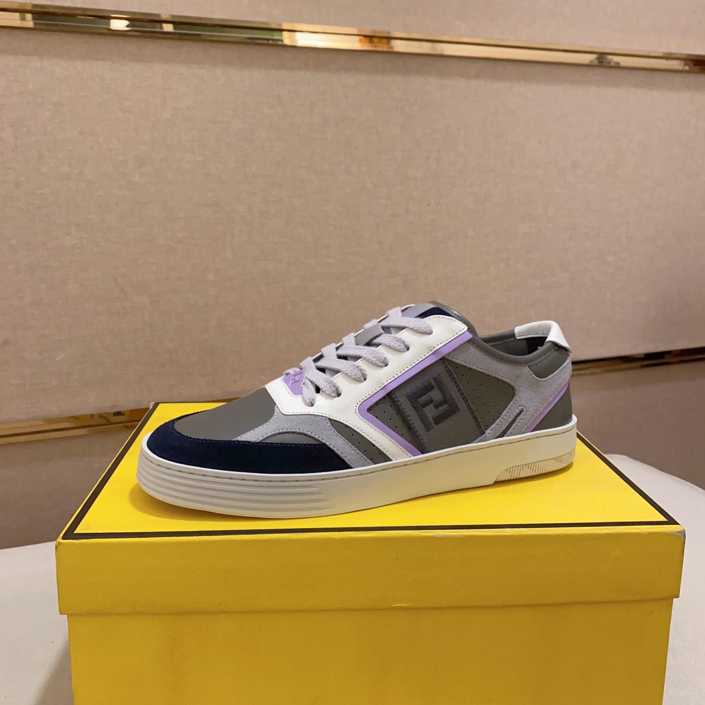 Fendi Step Gray Leather Low-tops Sneakers - DesignerGu