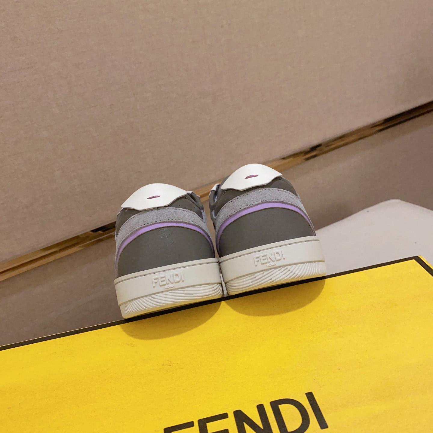 Fendi Step Gray Leather Low-tops Sneakers - DesignerGu