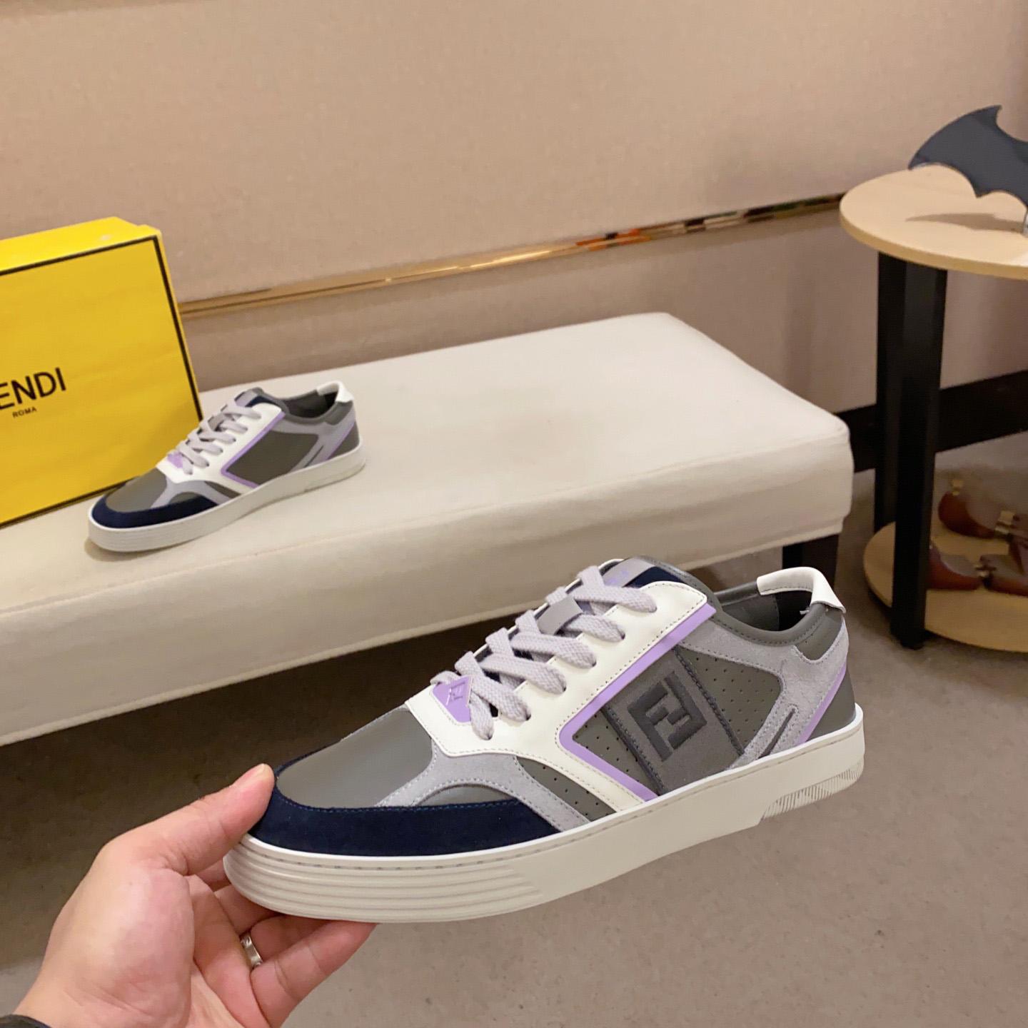 Fendi Step Gray Leather Low-tops Sneakers - DesignerGu