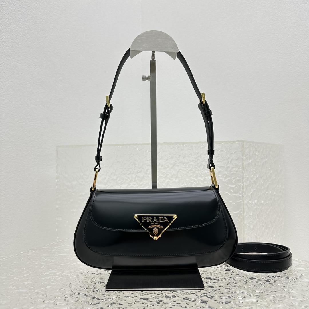 Prada Brushed Leather Shoulder Bag - DesignerGu