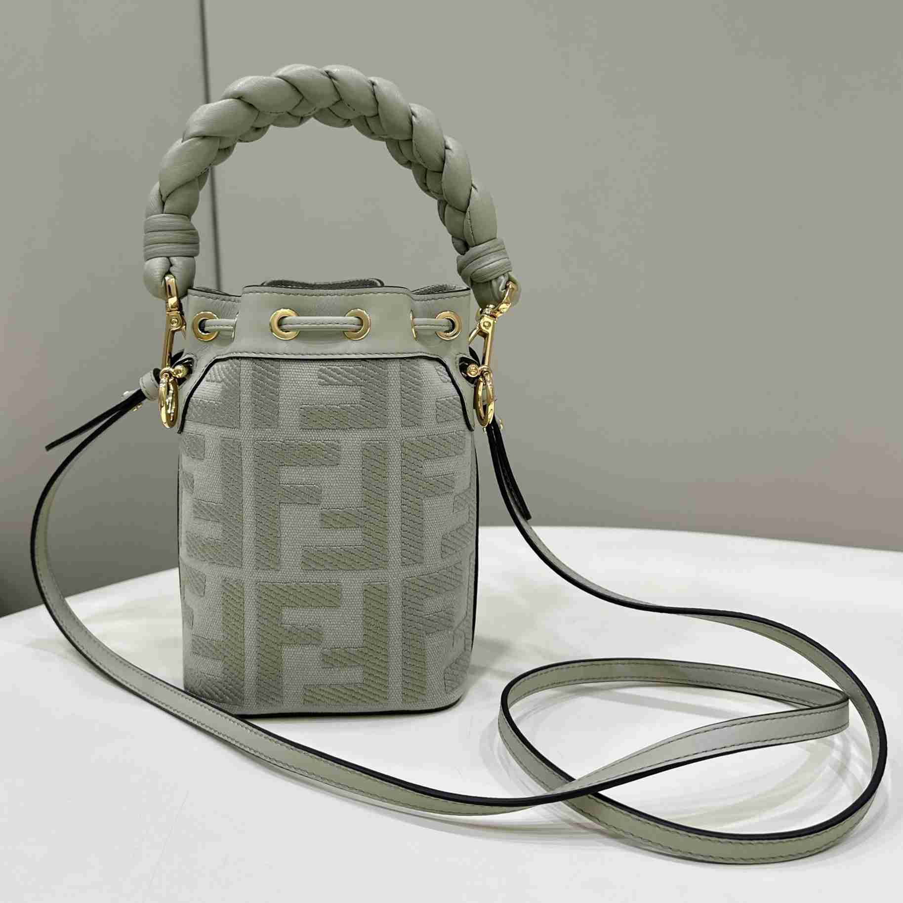 Fendi Mon Tresor Light Green FF Canvas Mini-bag - DesignerGu