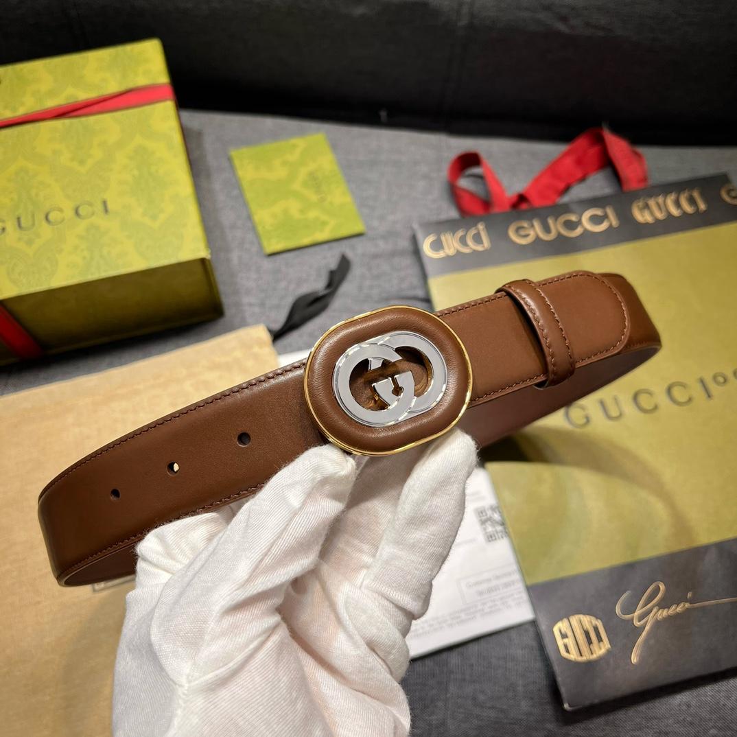 Gucci Belt With Interlocking G Buckle - DesignerGu