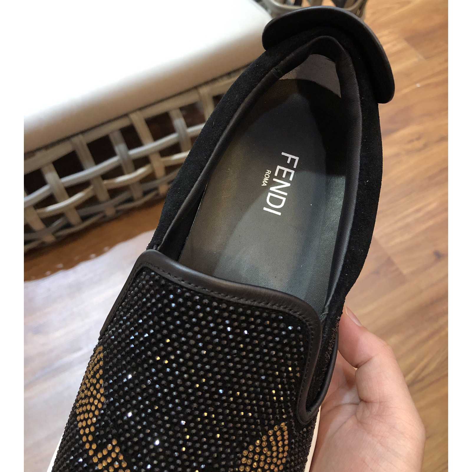 Fendi Men's Black Loafer Monster Eyes - DesignerGu