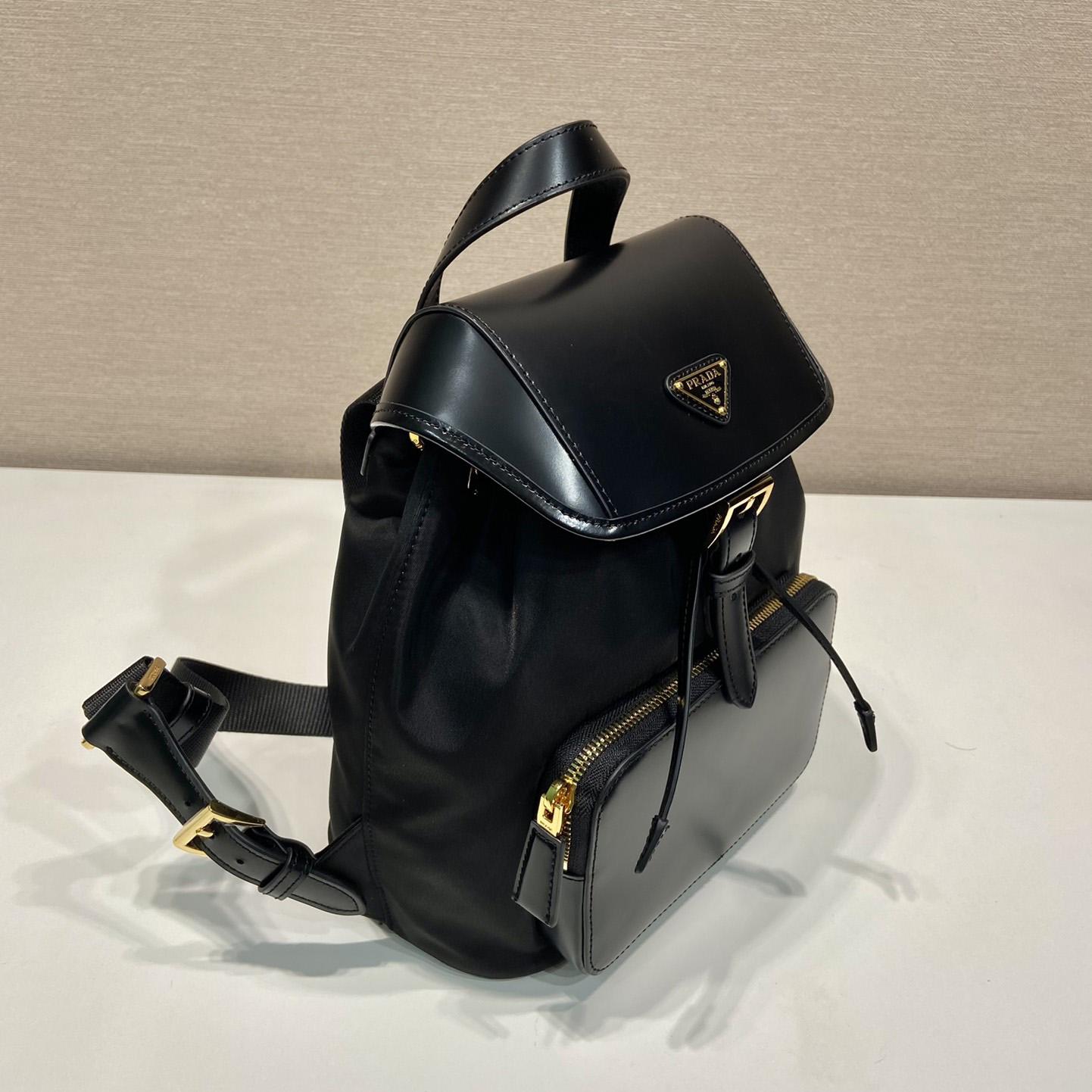 Prada Re-Nylon And Brushed Leather Backpack - DesignerGu