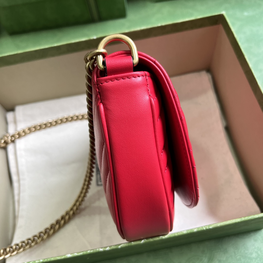 Gucci GG Marmont Matelasse Chain Mini Bag (20x 14.5x 4cm) - DesignerGu