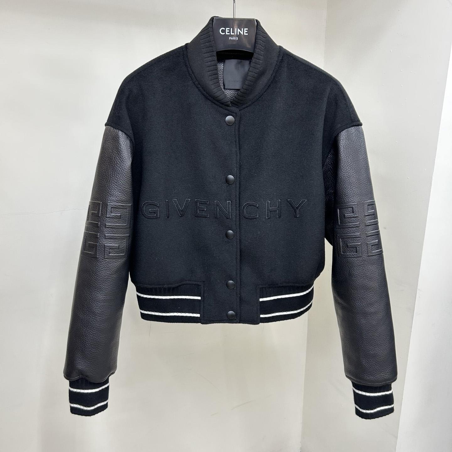 Givenchy Black Cropped Varsity Jacket - DesignerGu