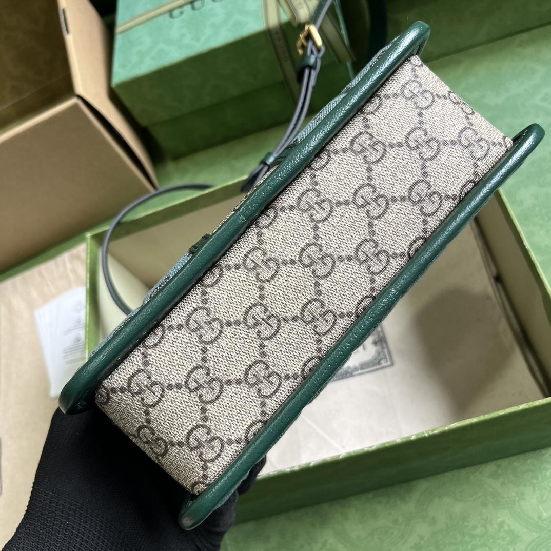 Gucci Mini GG Canvas Mini Shoulder Bag (21.5x 14x 7cm) - DesignerGu