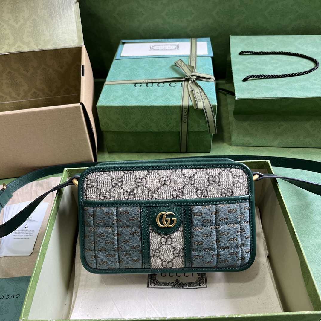 Gucci Mini GG Canvas Mini Shoulder Bag (21.5x 14x 7cm) - DesignerGu