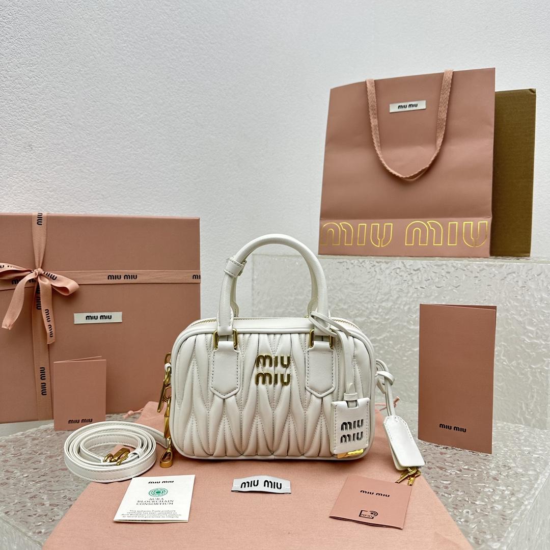 Miu Miu Matelassé Nappa Leather Top-handle Bag - DesignerGu