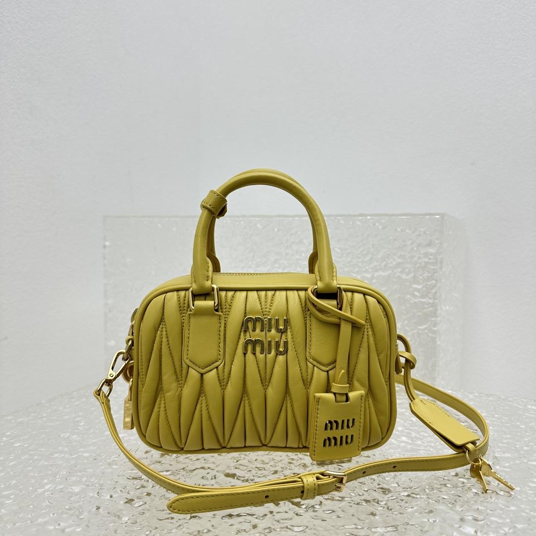 Miu Miu Matelassé Nappa Leather Top-handle Bag - DesignerGu