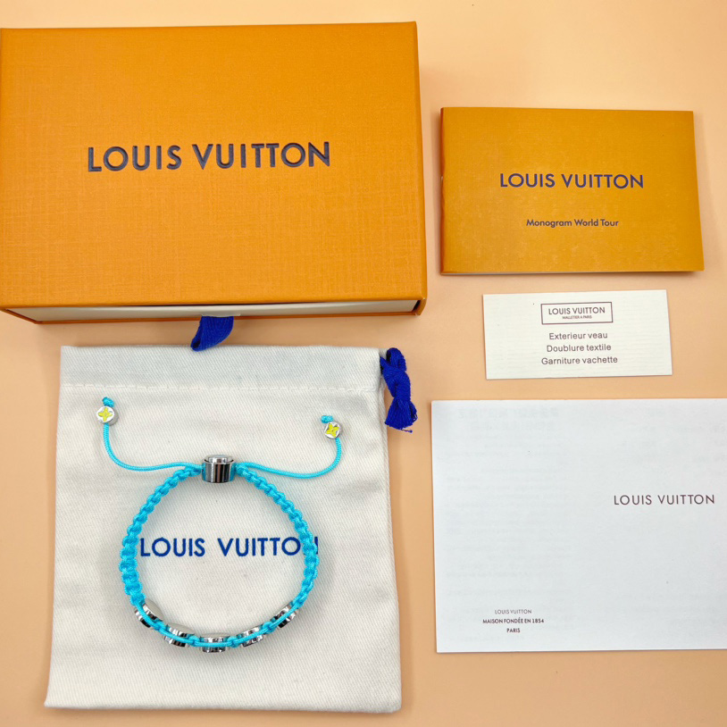 Louis Vuitton Monogram Colors Braided Bracelet   M1088A - DesignerGu