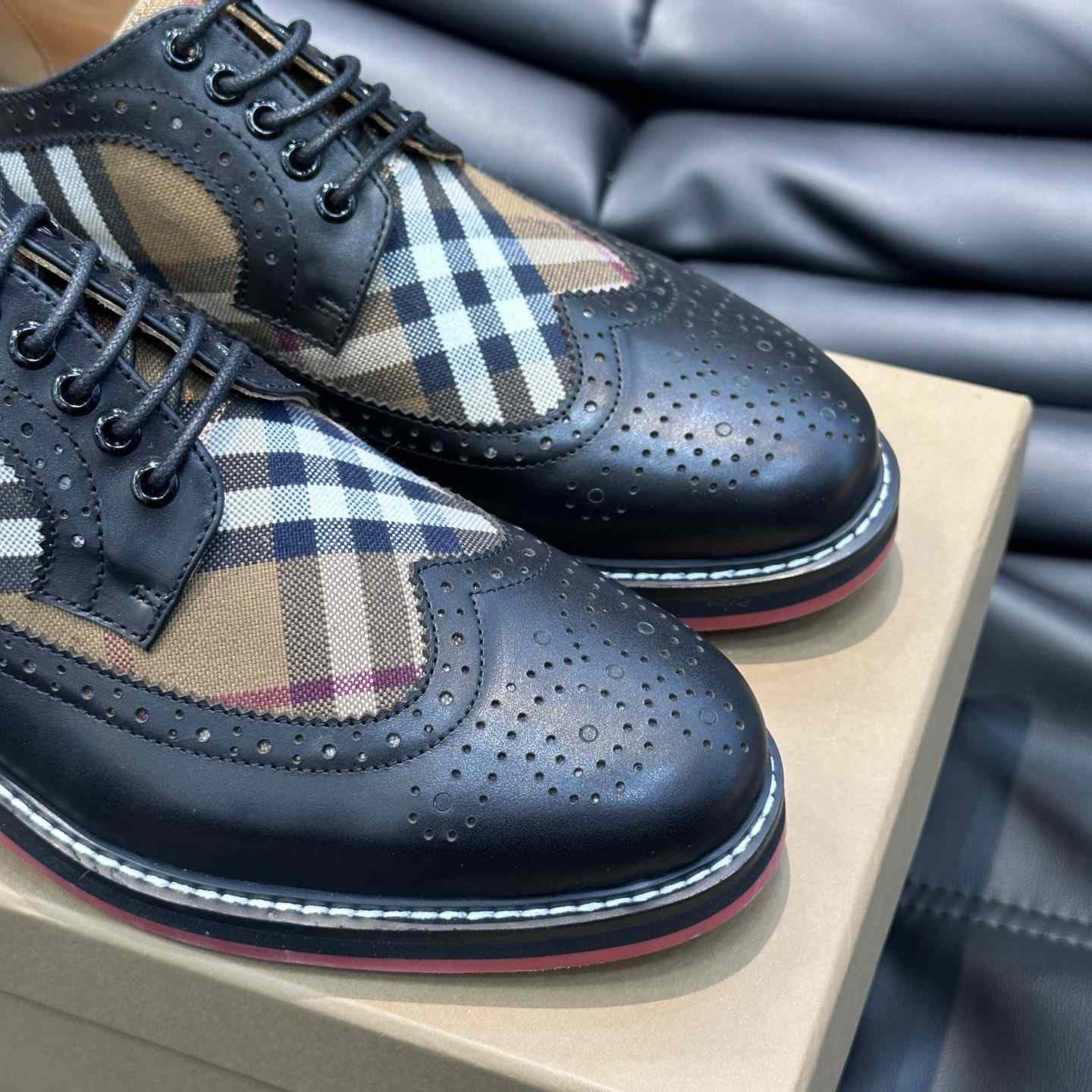 Burberry Vintage Check Paneled Derby Shoes - DesignerGu