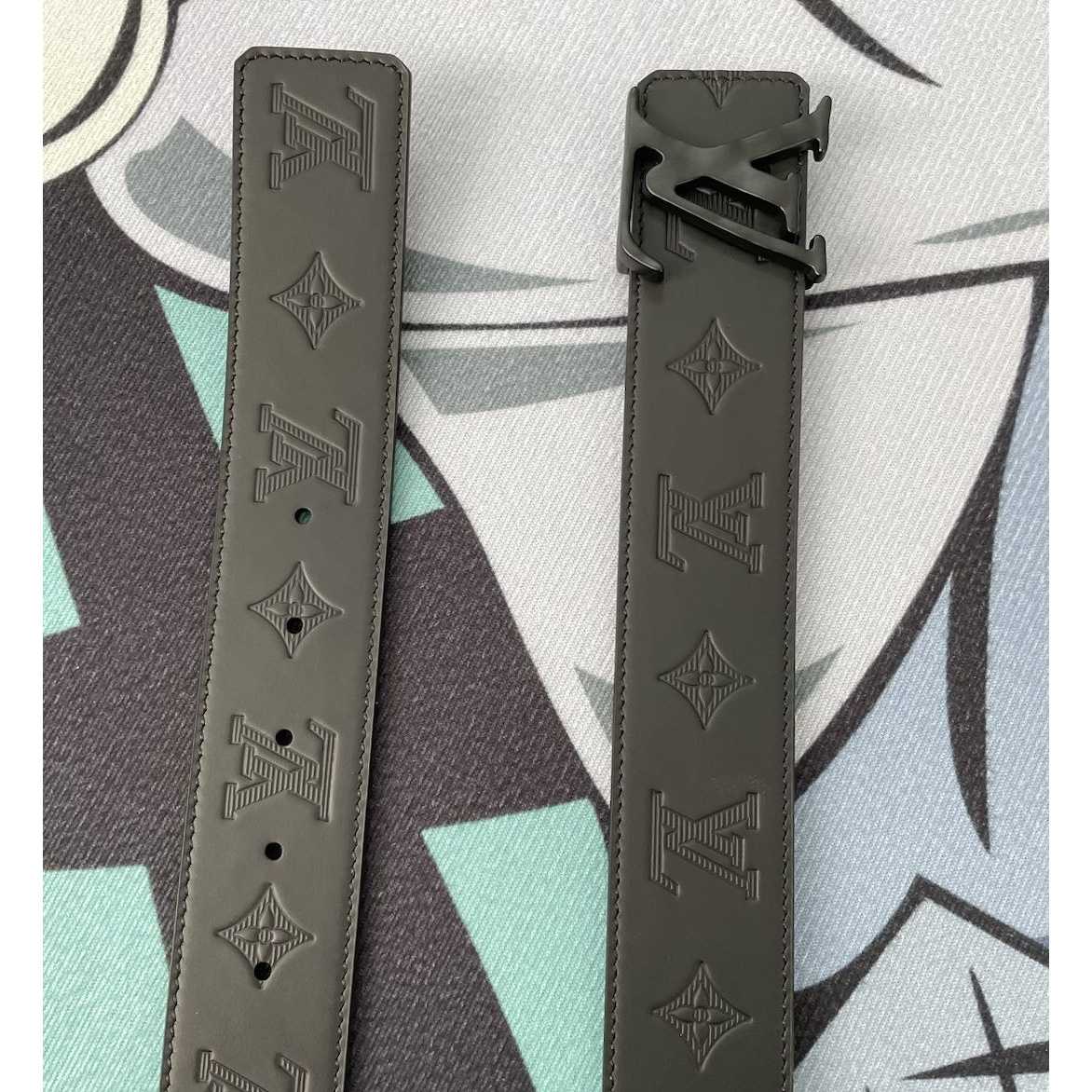 Louis Vuitton Monogram Black Leather Belt - DesignerGu