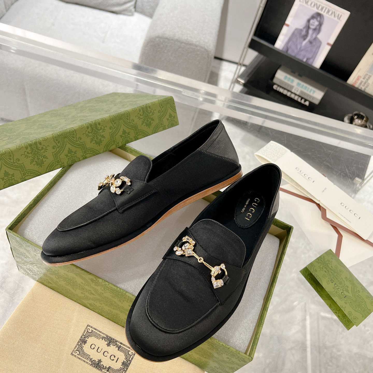 Gucci Women's Horsebit Loafer With Crystals - DesignerGu