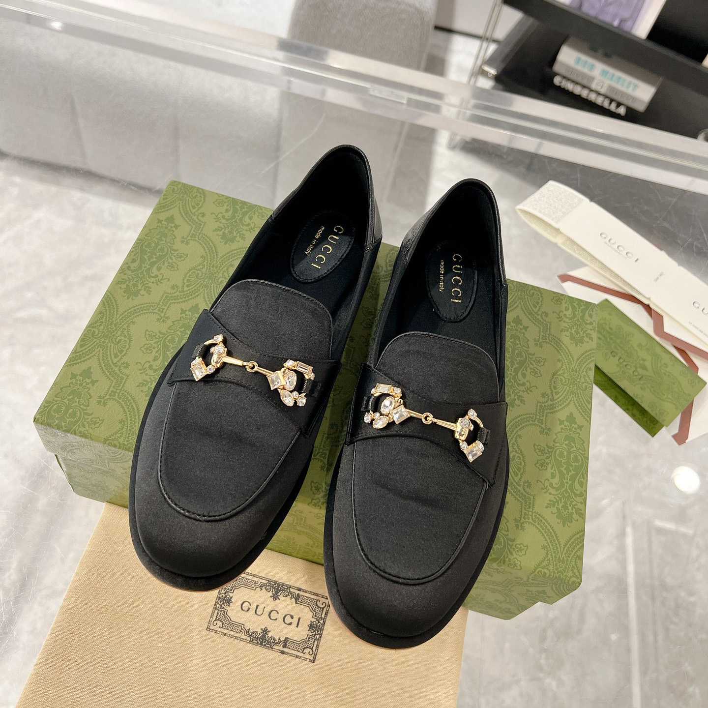 Gucci Women's Horsebit Loafer With Crystals - DesignerGu