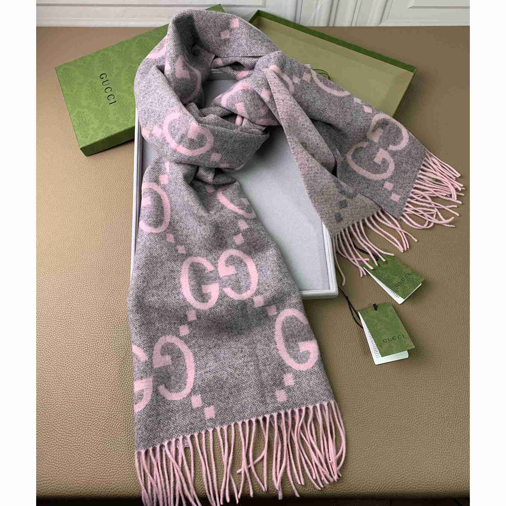 Gucci GG Cashmere Jacquard Scarf - DesignerGu