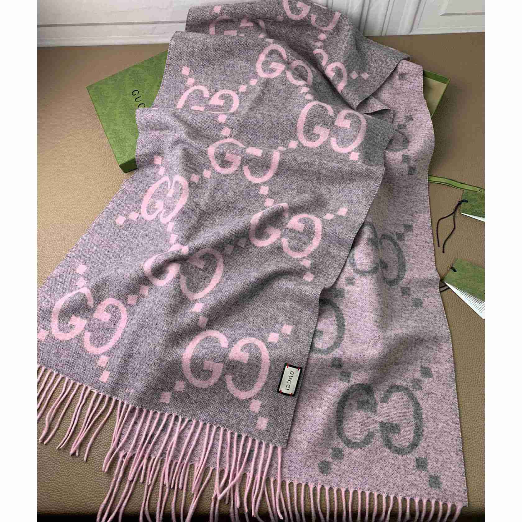 Gucci GG Cashmere Jacquard Scarf - DesignerGu