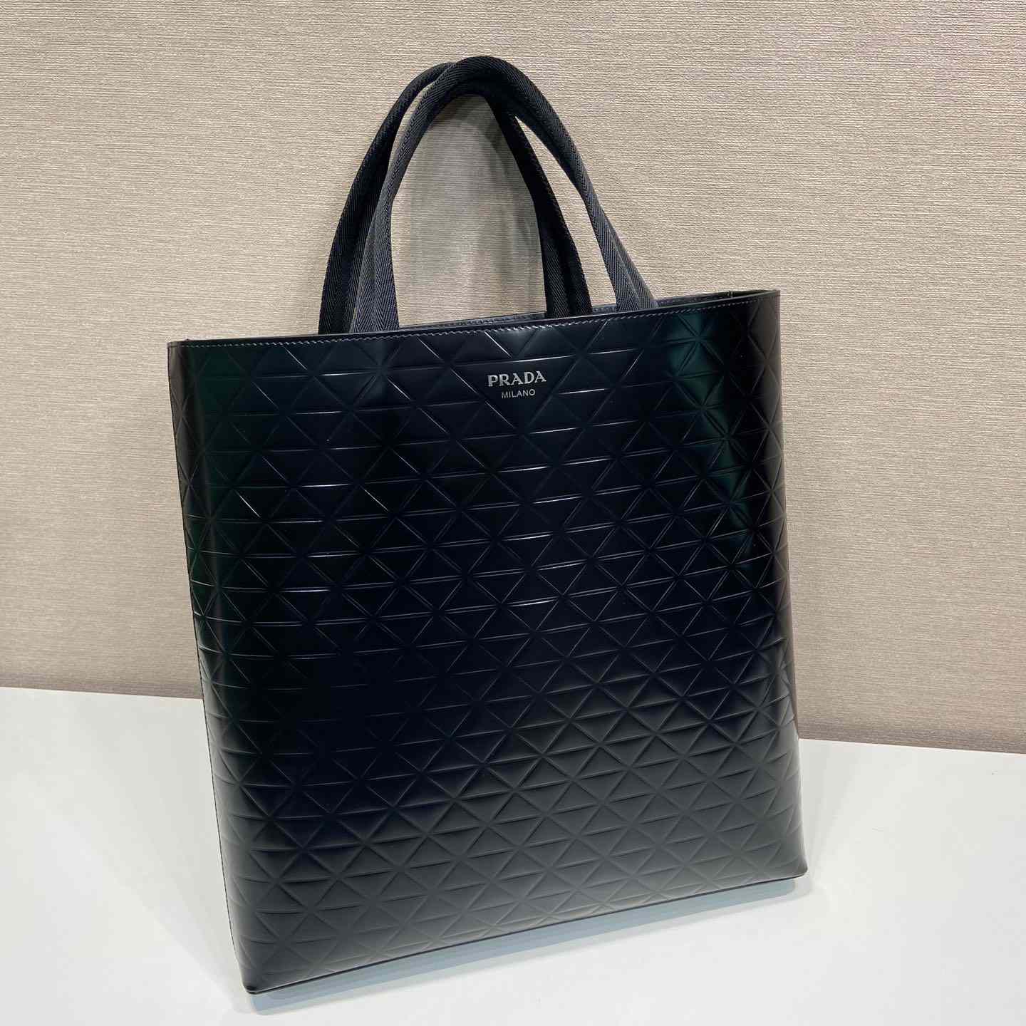 Prada Brushed Leather Tote Bag With Water Bottle - DesignerGu